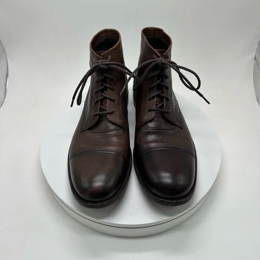 Frye | Sam Mid Lace Up Boots in Brown Leather